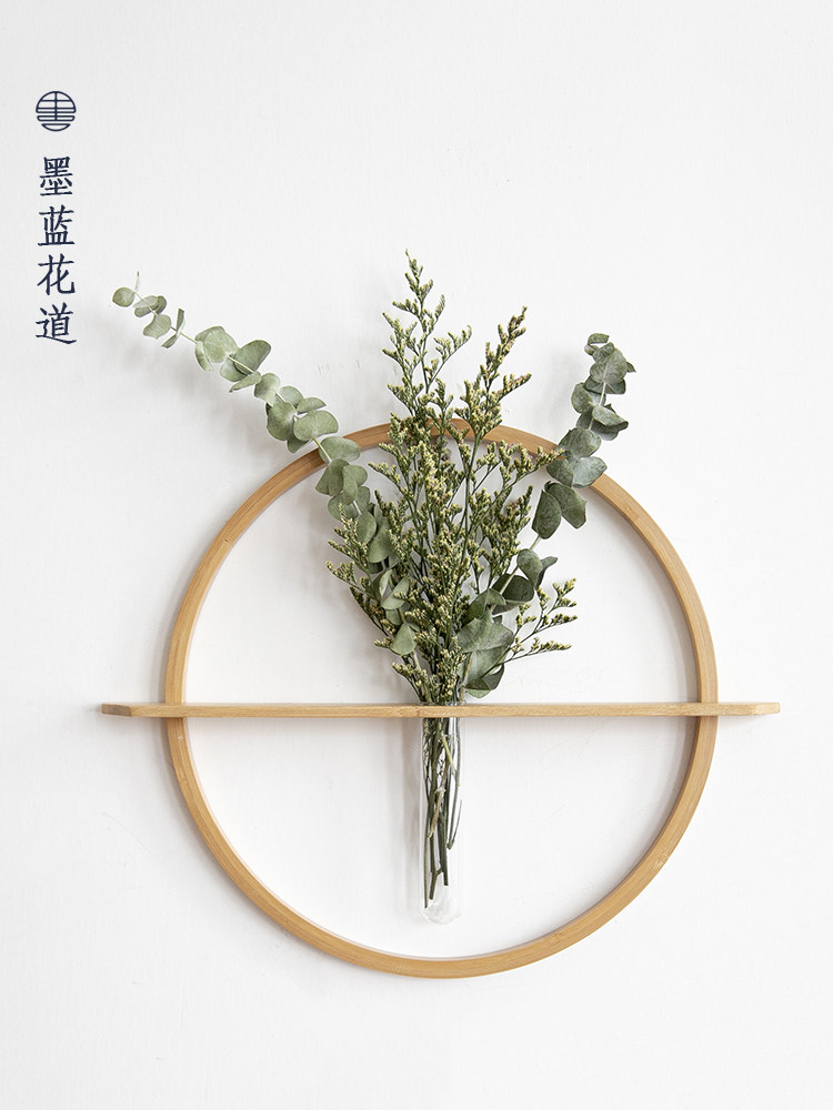 壁挂现代简约欧式插花木质壁挂花器客厅墙面装饰桌面花瓶摆件