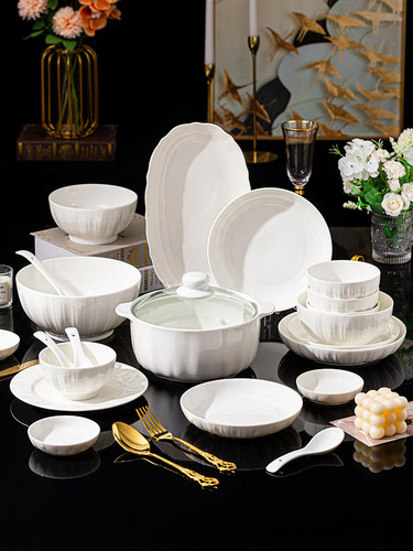 顺祥陶瓷碗碟套装饭碗面碗家用2025新款盘子餐具特别好看的碗简约