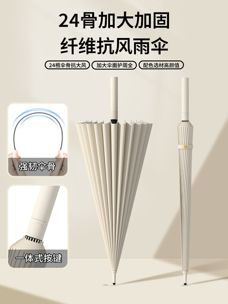 24骨自动雨伞男暴雨专用抗风结实超大号长柄双人伞女晴雨两用定制
