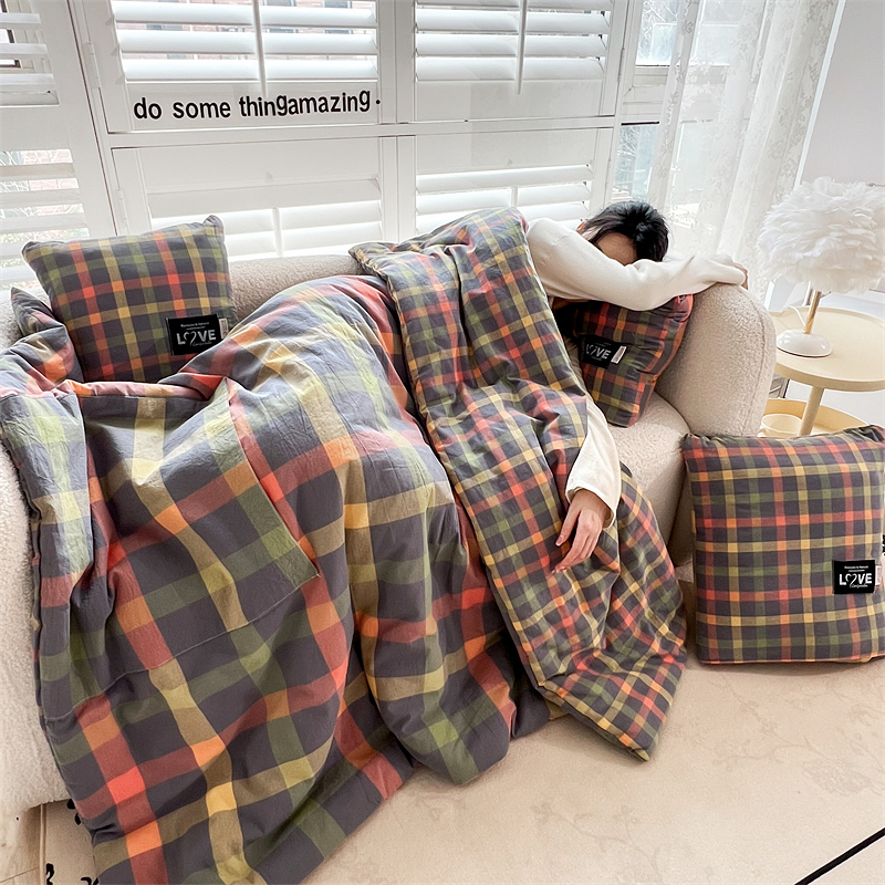 全棉抱枕被子两用二合一2025新款车载午睡沙发靠枕加厚枕头被车用