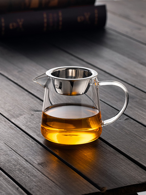 公道杯玻璃高档加厚耐高温茶漏茶滤一体公杯功夫茶具分茶器茶杯