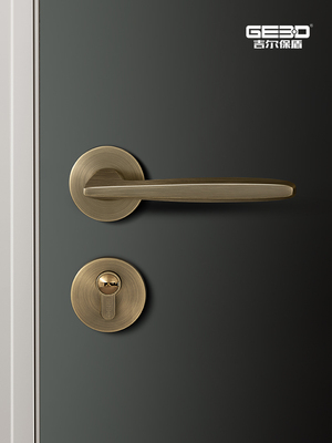 吉尔保盾新中式门锁室内卧室房门磁吸静音分体木门把手青古铜门锁