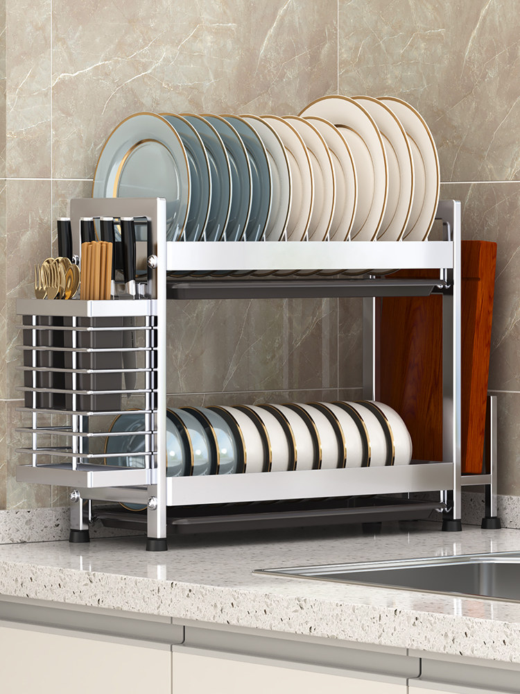 304不锈钢碗碟收纳架窄小厨房置物架多功能台面碗盘沥水架子碗柜,厨房/烹饪用具,厨房置物架/置物柜/角架,淘宝优惠券,粉丝福利购,淘宝优惠卷