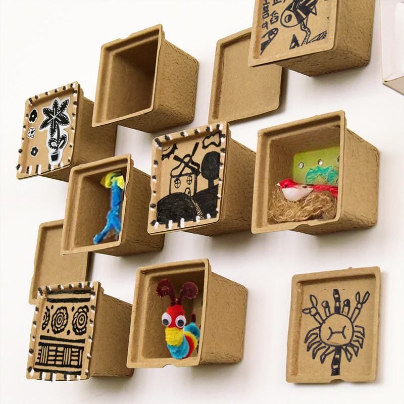 幼儿园美工主题区角手工纸浆花盆班级文化装饰收纳环创墙面装饰,家居饰品,软装墙贴,淘宝优惠券,粉丝福利购,淘宝优惠卷