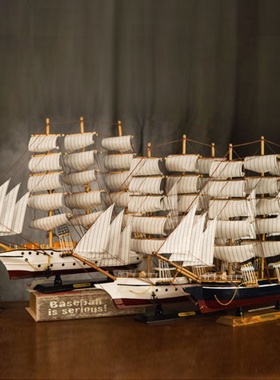 大型实木一帆风顺帆船摆件客厅电视柜酒柜开业老板办公室大堂摆设