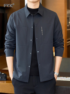 高端商务行政夹克男士外套春秋冬季2025年新款加厚上衣羽绒服男款