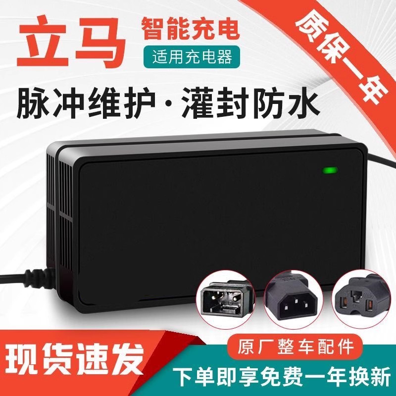 适用立马灌封板防水电动车电瓶充电器48V12AH60V20AH72V32AH原装