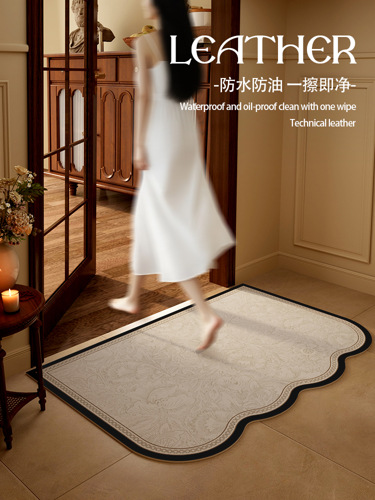 复古中式新款地垫入户门垫防滑pvc可擦免洗地毯门口耐脏进门脚垫