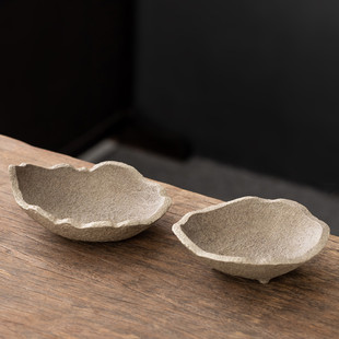 仿石头苔藓球托盘盆景盆水培花盆陶瓷家用盆栽盆子剑山插花器底座