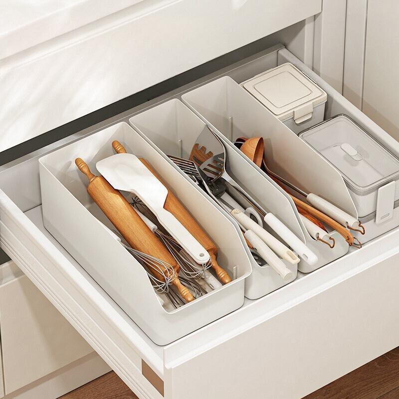 厨房锅铲子分隔盒筷子收纳刀叉勺餐具分格家用橱柜抽屉内置物架子