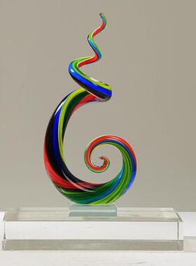 锦瑟家居抽象异形彩色摆件轻奢客厅样板间餐桌酒店桌面玄关装饰品