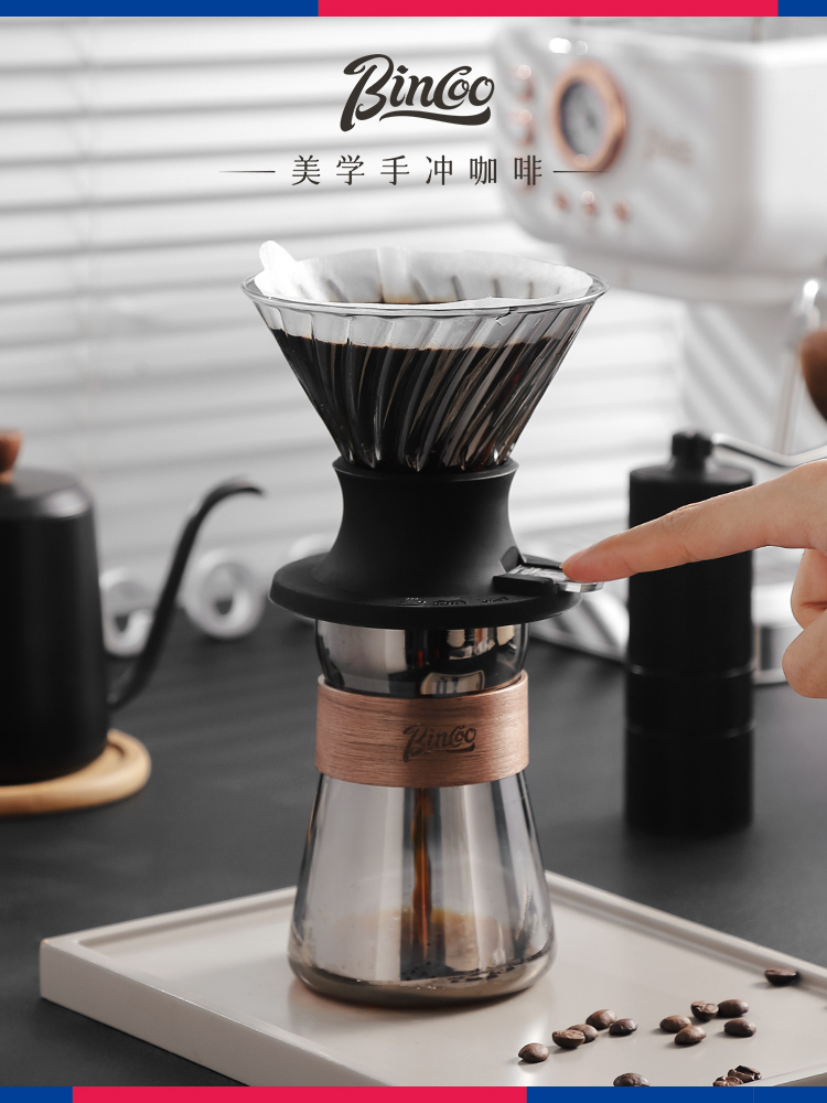 Bincoo聪明杯手冲咖啡滤杯玻璃滴漏式咖啡分享壶家用浸泡过滤器具