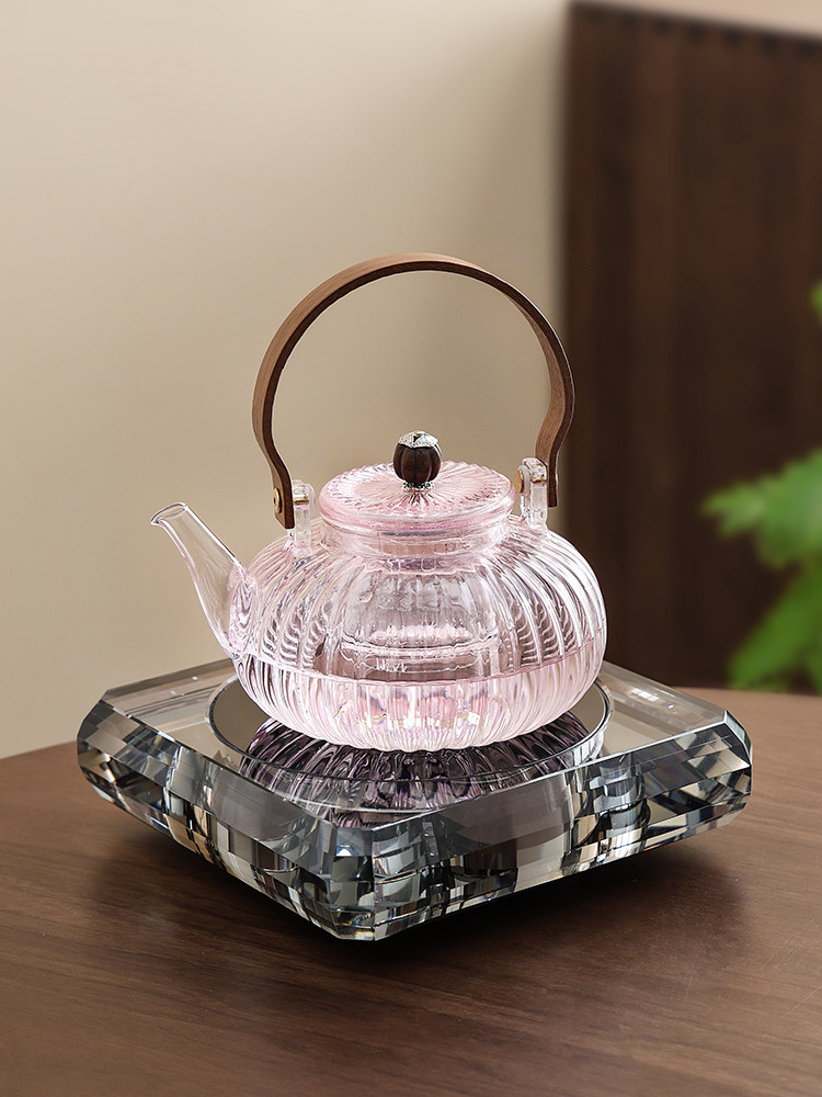 轻奢水晶电陶炉煮茶器2025新款耐高温玻璃茶具煮茶壶烧水壶煮茶炉