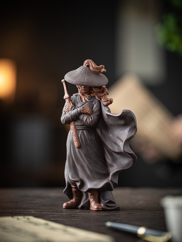 【江湖侠客】创意紫砂茶宠摆件禅意人物茶桌装饰品茶道茶空间摆设