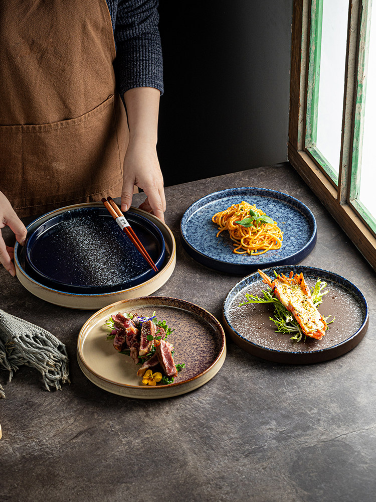 日式创意法式沙拉西餐蛋炒饭高级感盘子商用意面碟子牛排餐盘,餐饮具,盘,淘宝优惠券,粉丝福利购,淘宝优惠卷