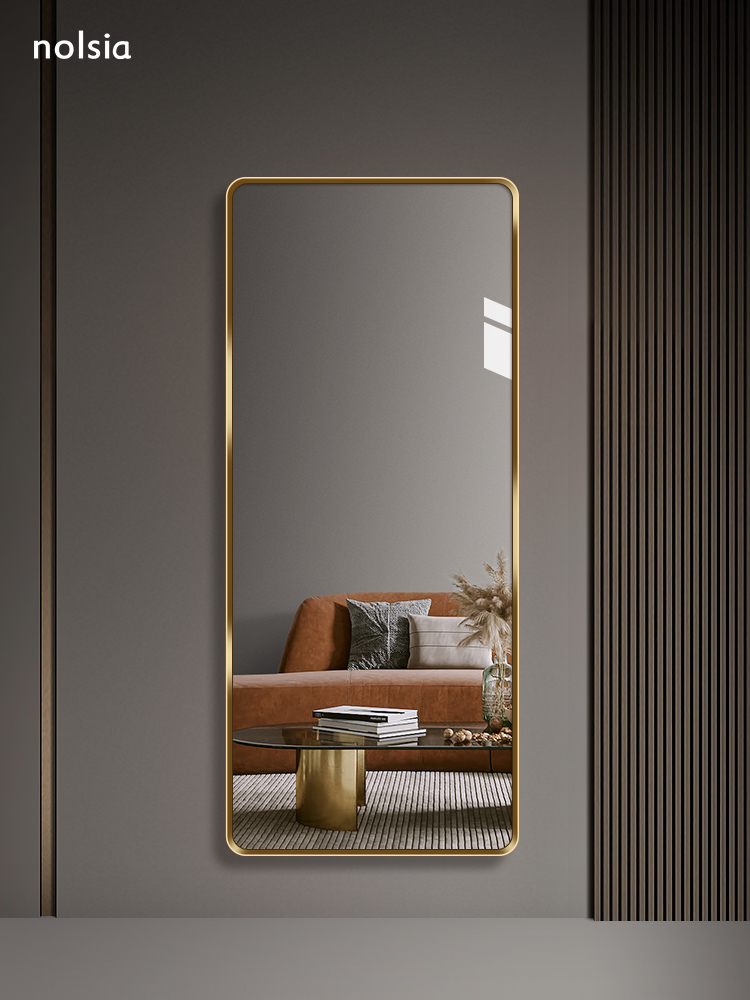 轻奢高级感穿衣镜子挂墙家用全身镜贴墙入户服装店落地试衣镜壁挂