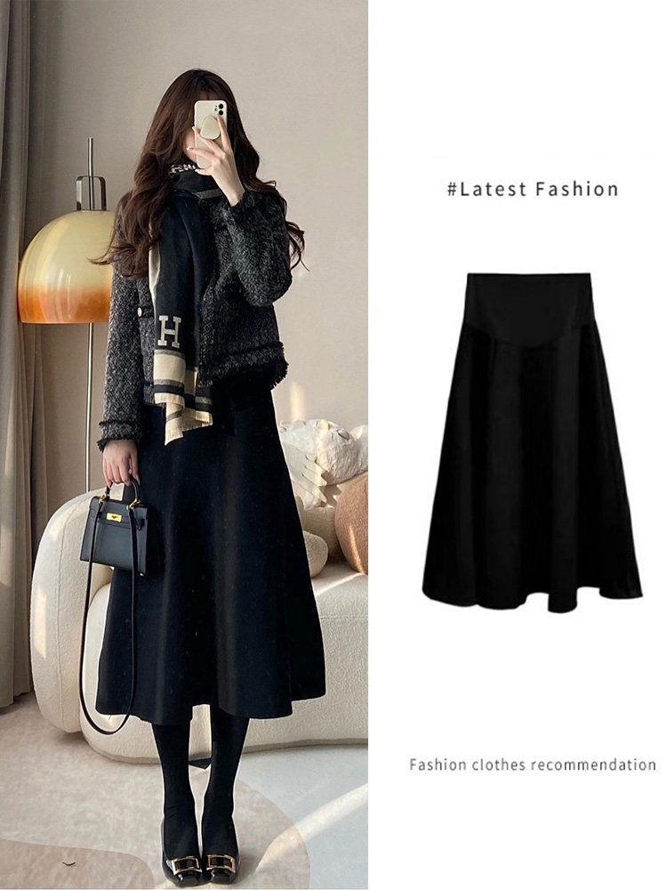 法式赫本风黑色半身裙女秋冬气质名媛高腰a字裙显瘦中长款伞裙,户外/登山/野营/旅行用品,速干T恤,淘宝优惠券,粉丝福利购,淘宝优惠卷