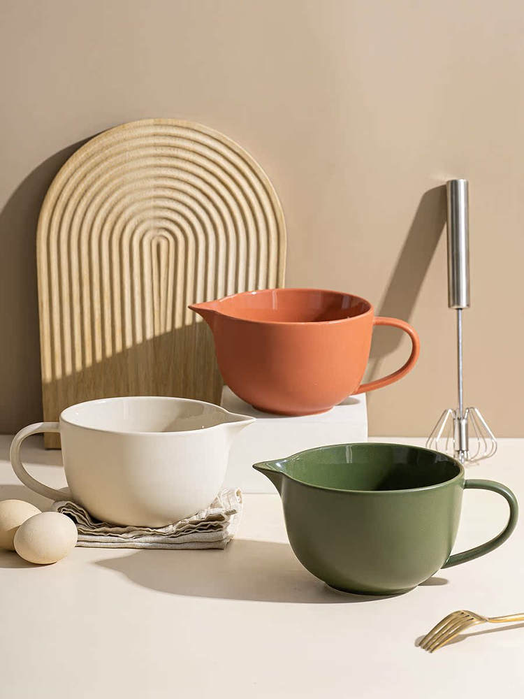 LePantry搅拌碗陶瓷打蛋专用碗量杯带手把碗家用烘焙盆尖嘴引流碗