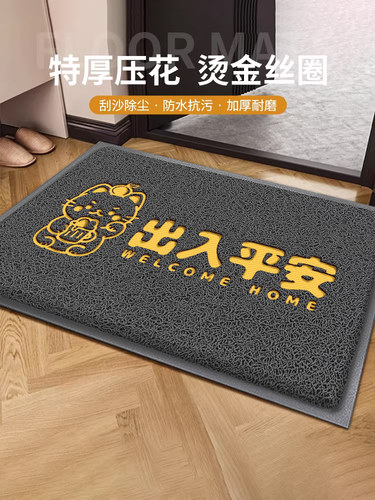 入户门地垫丝圈进门门垫大门口出入平安玄关脚垫门外防滑耐脏地毯