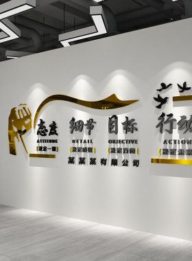 公司团队励志文化墙工作室墙面装饰激励标语办公室贴纸文字墙贴3d