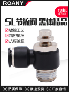 气动可调气管快插气缸调速节流阀SL4