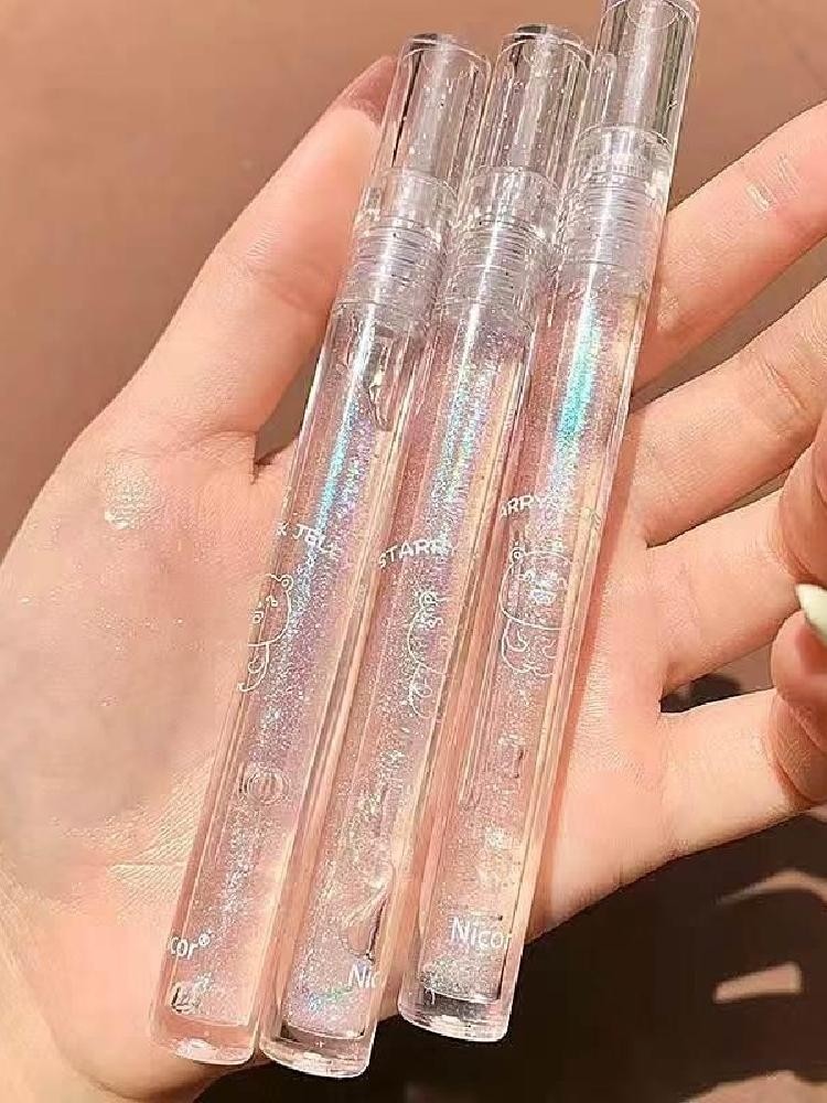 正品水光嘟嘟唇釉保湿滋润透明唇蜜玻璃镜面唇油叠涂无色打底口红
