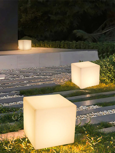 太阳能户外灯家用发光立方体凳子花园景观庭院装饰方块草坪氛围灯