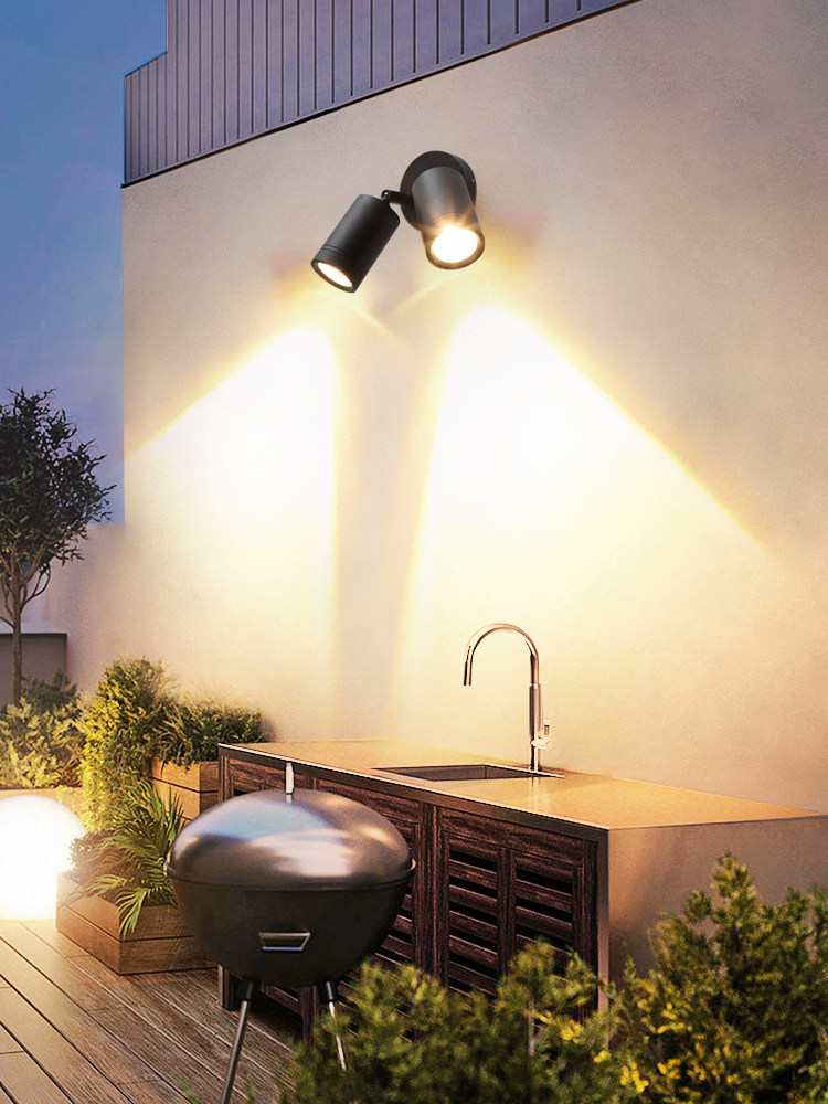 双头射灯led户外防水照明灯别墅庭院花园门头室外阳台壁灯露台灯