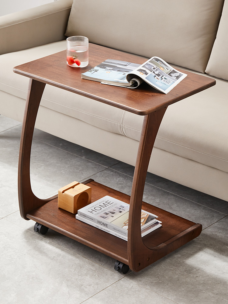 实木沙发边几柜可移动桌子带轮迷你茶几客厅小户型家用方角几茶台