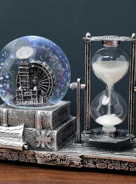 水晶球八音盒装饰品沙漏音乐盒家居酒柜创意摆件女生儿童生日礼物