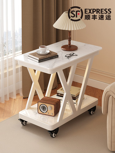 边几沙发侧边柜可移动茶台岩板茶几小桌子客厅小推车高级感床头柜