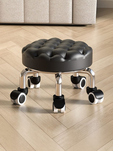 万向轮小凳子家用滑轮矮凳椅子儿童学步矮凳美甲美缝凳小板凳凳子