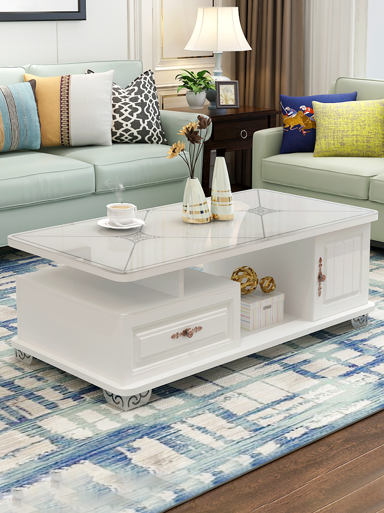 茶几简约现代小户型客厅钢化玻璃欧式简易小茶几圆角家用茶台茶桌