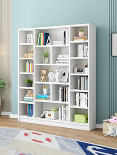 实木书架落地置物架家用简约现代靠墙组合储物柜简易书柜学生书橱