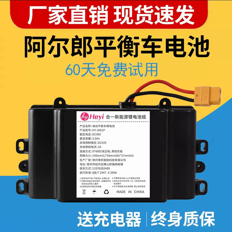 电动平衡车锂电池合一36v通用42v电瓶安派新能源阿尔郎双轮扭扭车
