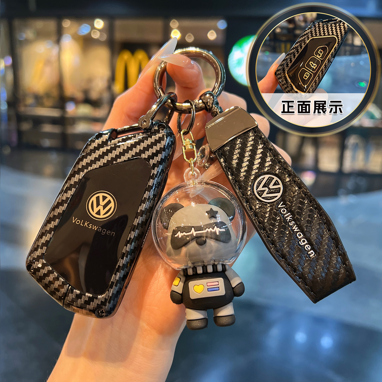 适用大众ID3钥匙套高尔夫8金属扣id3途观L380凌度包id4/id6途昂壳