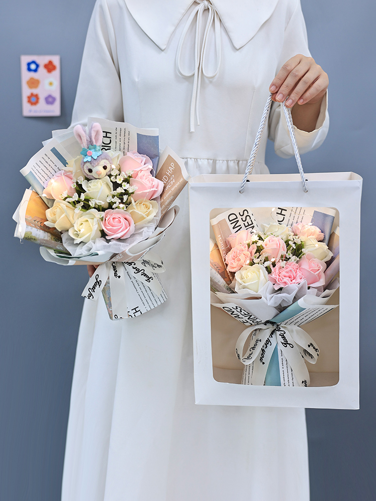 创意仿真向日葵玫瑰香皂花束仪式感生日礼物送女朋友闺蜜姐妹惊喜