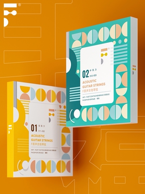 double耳福琴弦一套6根镀膜吉它Fstring琴弦民谣木吉他弦适用卡马