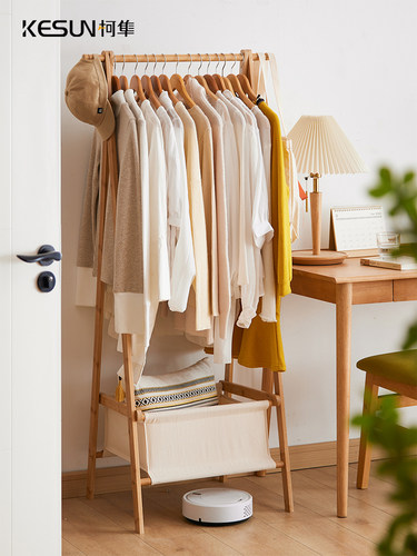 衣帽架落地卧室客厅简易家用小户型出租屋挂衣架大容量折叠置物架