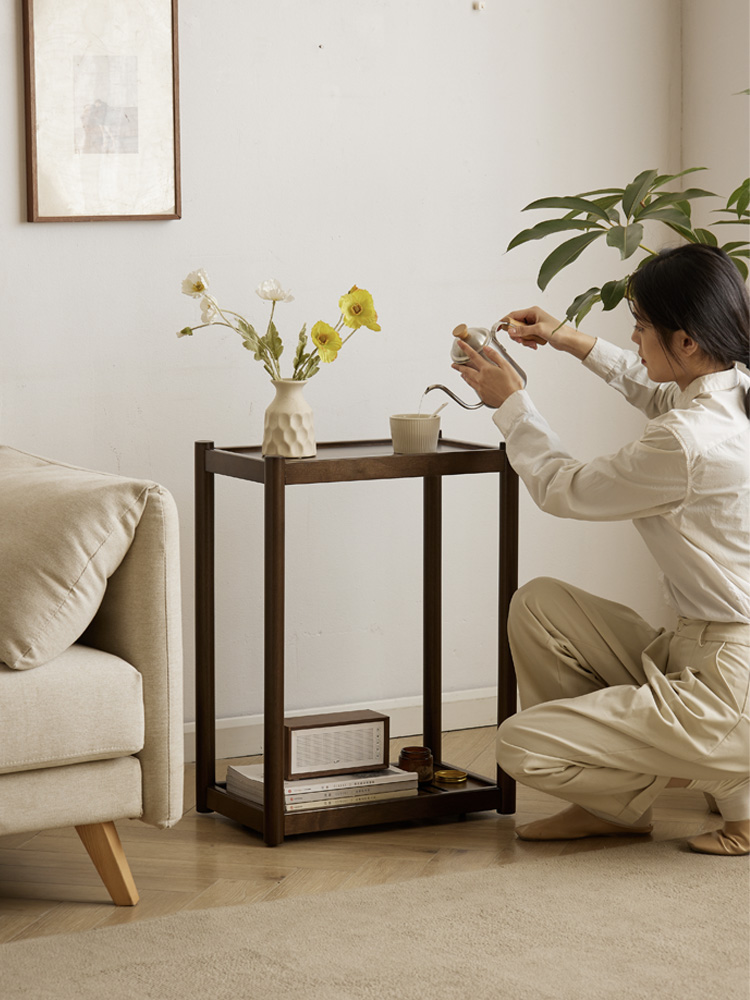全实木小边几移动小桌子沙发边侧柜客厅茶几床头花架主机置物架