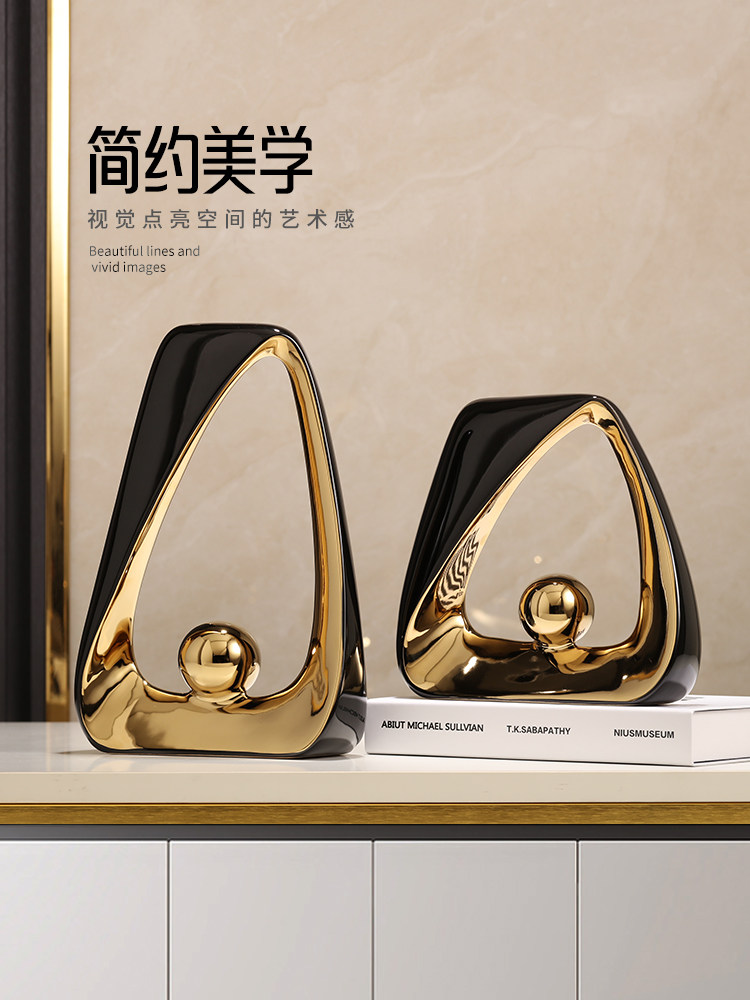 意式极简轻奢摆件客厅电视柜酒柜装饰办公室高端艺术品软装高级感