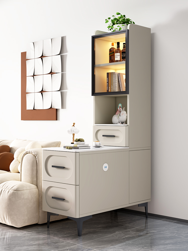 沙发边柜侧边柜家用小茶台茶桌置物架简约高级客厅旁边茶几高柜子