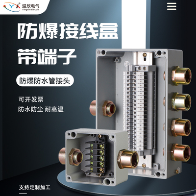 防爆接线盒带端子管接头防爆分线盒防水铸铝接线盒金属软管接线箱