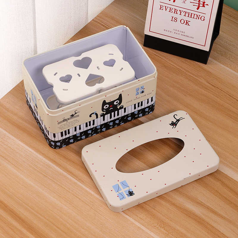 新疆包邮一抽到底纸巾盒铁艺抽纸盒家用客厅茶几收纳盒餐巾纸盒子