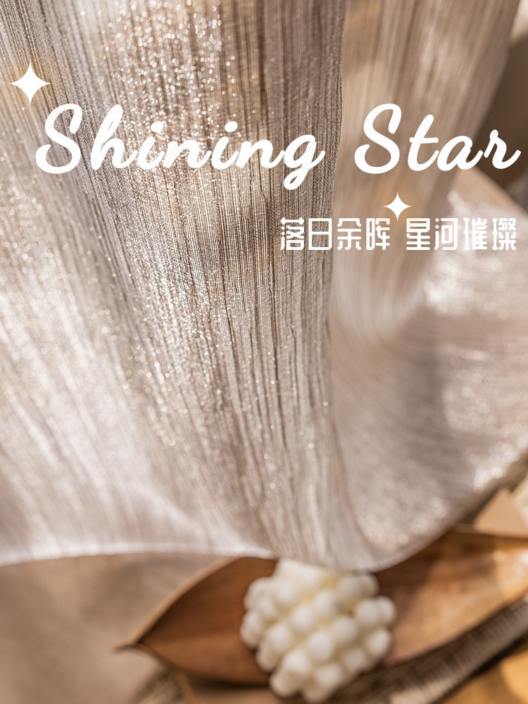 透光不透人纱帘卧室轻奢高档窗纱客厅窗帘流光纱梦幻帘2025年新款