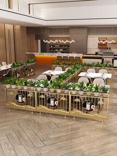 餐厅隔断铁艺屏风卡座围栏花架酒吧绿植过道装饰饭店奶茶半截护栏