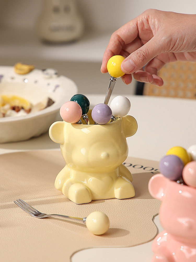 创意水果叉高级感304不锈钢小叉子家用高档精致儿童水果签收纳罐,餐饮具,水果叉/水果签,淘宝优惠券,粉丝福利购,淘宝优惠卷