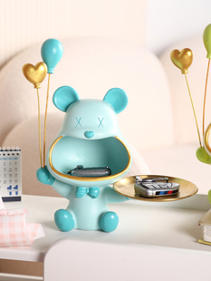 气球暴力熊托盘摆件进门玄关钥匙收纳客厅电视柜酒柜装 饰乔迁礼物