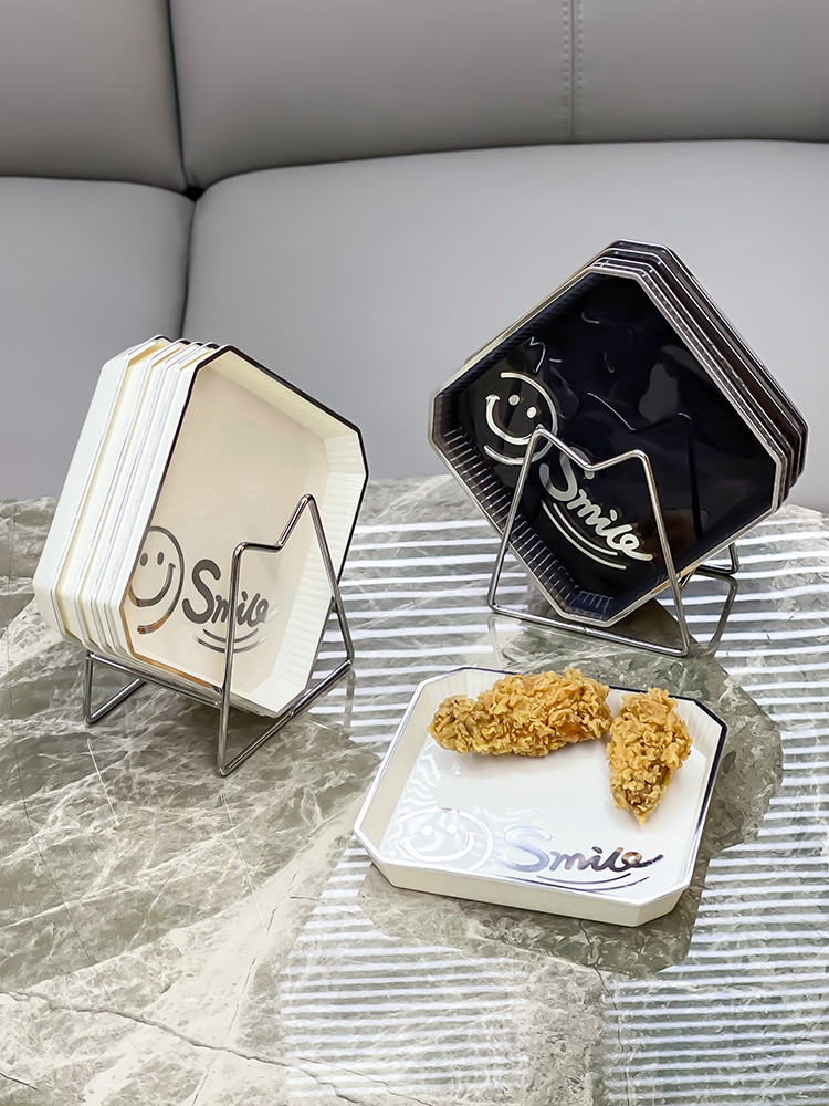 吐骨头盘碟家用创意精致小盘子水果盘零食碟餐桌垃圾吐骨塑料盘碟