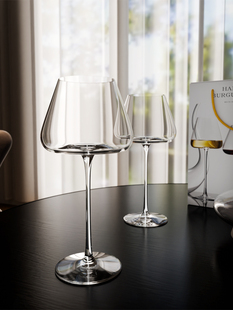 高颜值大号勃艮第红酒杯轻奢高档凹槽高脚杯水晶玻璃葡萄酒杯家用